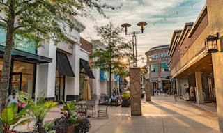 High-end retailers adorn the walkable boulevards of the Streets at Southpoint.